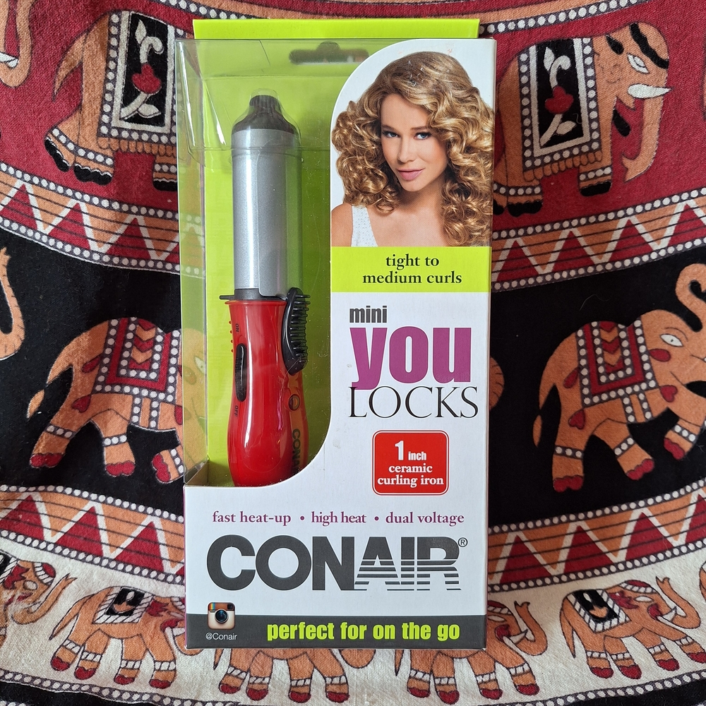 Conair Mini You Locks Curling Iron Dual Voltage Portable Heat Styling Tool